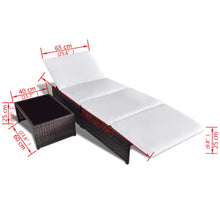 Carica l&#39;immagine nel visualizzatore di Gallery, Sedie da Giardino Reclinabili 2 pz con Tavolo Polyrattan