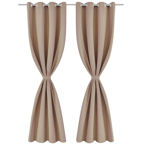 2 Pz Tende Oscuranti con Occhielli in Metallo 135x175 cm Crema