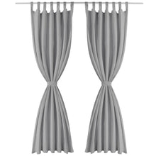 Carica l&#39;immagine nel visualizzatore di Gallery, 2 Pz Tende in Micro Raso con Passanti 140x175 cm Grigie