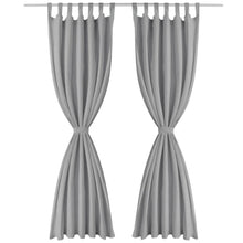 Carica l&#39;immagine nel visualizzatore di Gallery, 2 Pz Tende in Micro Raso con Passanti 140x245 cm Grigie