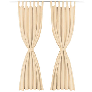 Tende in Micro Raso 2 pz con Passanti 140x175 cm Beige