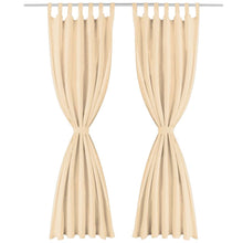 Carica l&#39;immagine nel visualizzatore di Gallery, 2 Pz Tende in Micro Raso con Passanti 140x225 cm Beige
