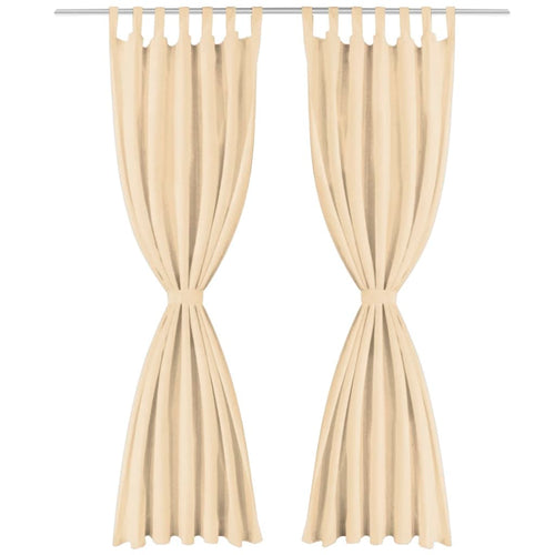 Tende in Micro Raso 2 pz con Passanti 140x245 cm Beige