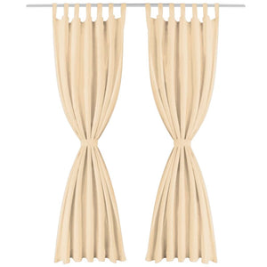 Tende in Micro Raso 2 pz con Passanti 140x245 cm Beige