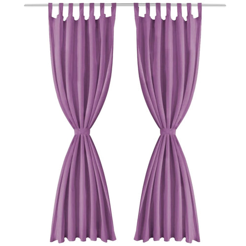 2 Pz Tende in Micro Raso con Passanti 140x175 cm Lilla