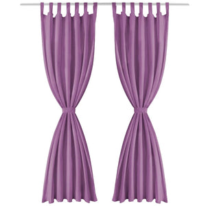 2 Pz Tende in Micro Raso con Passanti 140x175 cm Lilla