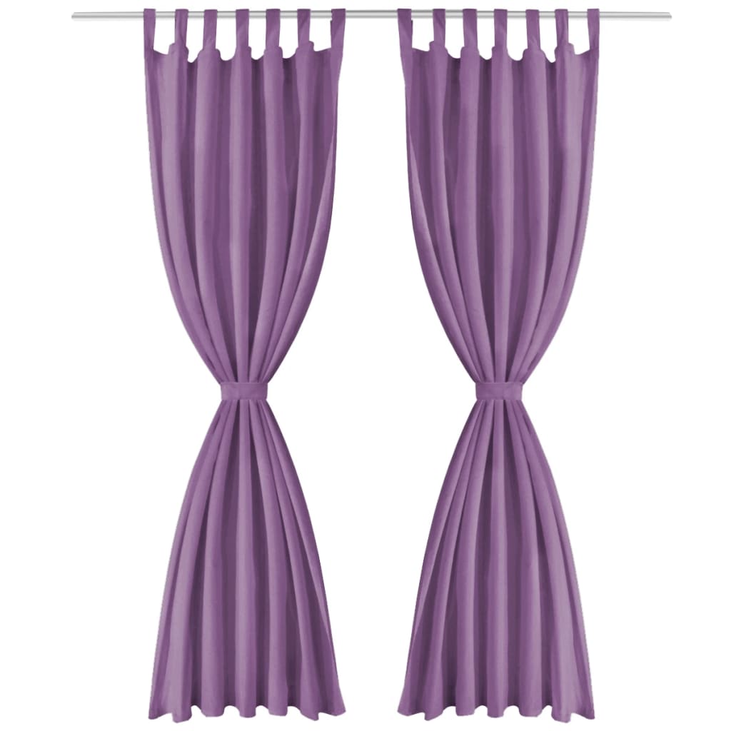 2 Pz Tende in Micro Raso con Passanti 140x175 cm Lilla