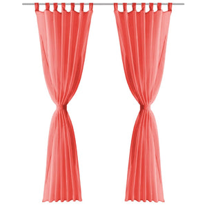 2 Pz Tende in Voile 140x225 cm Rosso