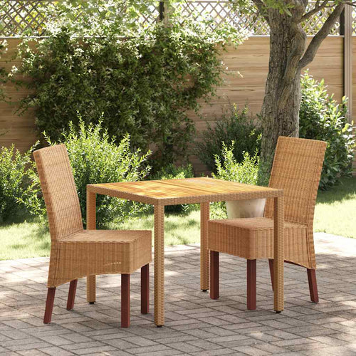 Sedie da Pranzo 2 pz Marroni in Rattan Naturale