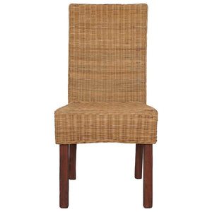 Sedie da Pranzo 2 pz Marroni in Rattan Naturale