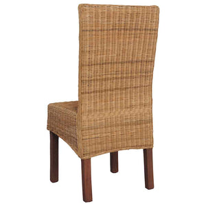 Sedie da Pranzo 2 pz Marroni in Rattan Naturale