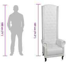 Charger l&#39;image dans la galerie, Poltrona a Schienale Alto Bianca in Similpelle