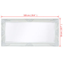 Load image into Gallery viewer, Specchio da Parete Stile Barocco 100x50 cm Bianco
