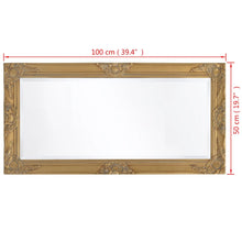 Load image into Gallery viewer, Specchio da Parete Stile Barocco 100x50 cm Oro