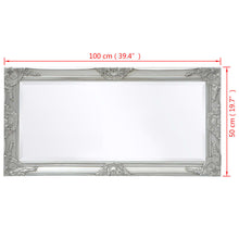 Load image into Gallery viewer, Specchio da Parete Stile Barocco 100x50 cm Argento