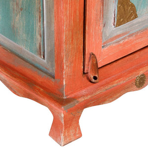 Mobiletto in Legno Massello di Mango Arancione