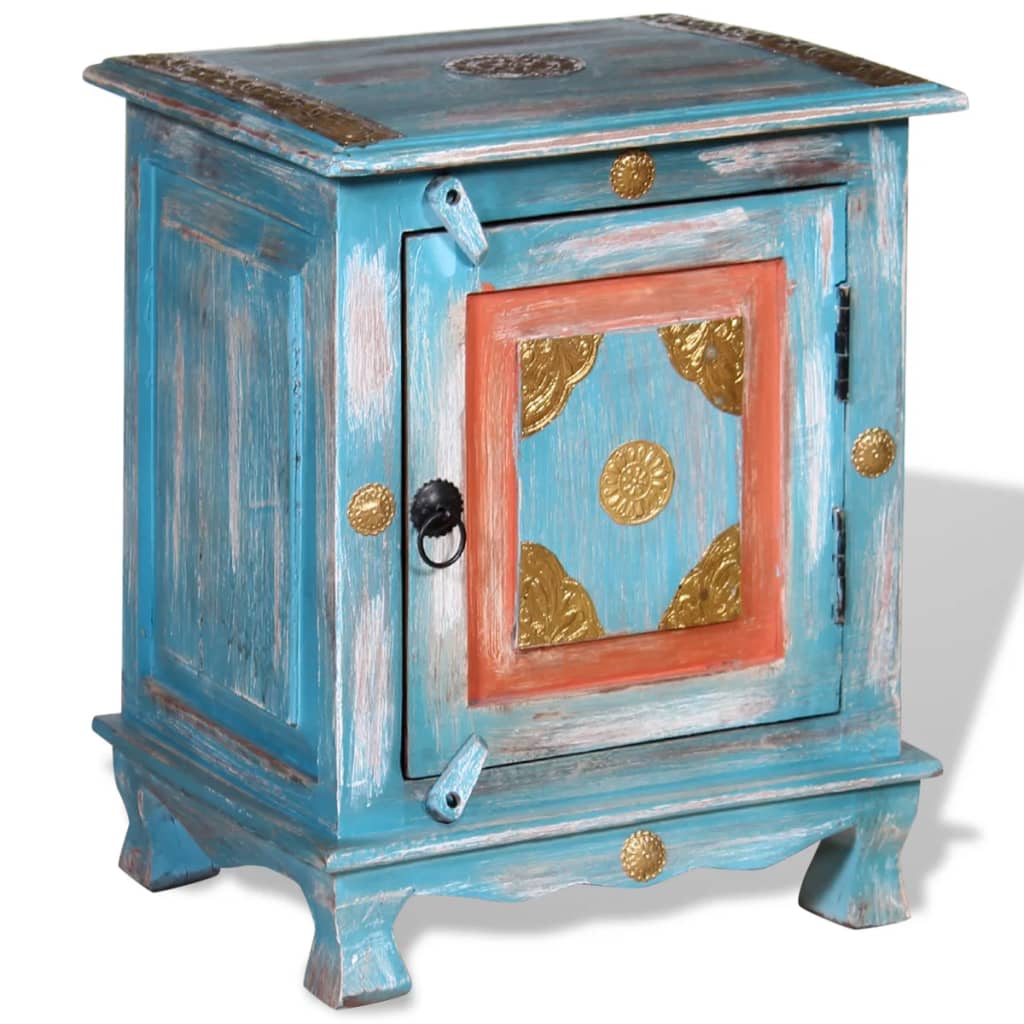 Mobiletto in Legno Massello di Mango Blu