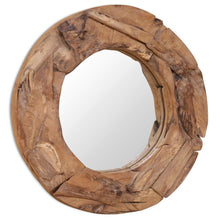 Carica l&#39;immagine nel visualizzatore di Gallery, Specchio Decorativo in Legno di Teak 60 cm Rotondo