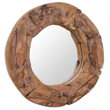 Carica l&#39;immagine nel visualizzatore di Gallery, Specchio Decorativo in Legno di Teak 60 cm Rotondo
