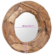 Carica l&#39;immagine nel visualizzatore di Gallery, Specchio Decorativo in Legno di Teak 60 cm Rotondo