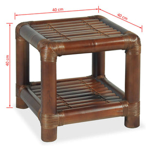 Tavolino 40x40x40 cm in Bambù Marrone Scuro