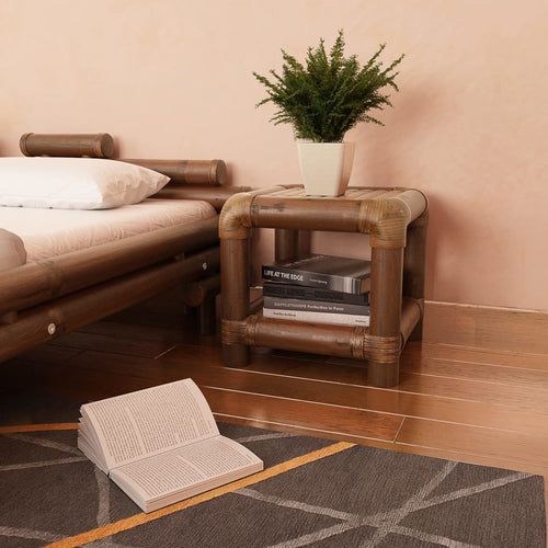Tavolino 40x40x40 cm in Bambù Marrone Scuro