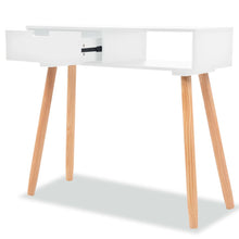 Indlæs billede til gallerivisning Tavolo Consolle in Legno di Pino Massello 80x30x72 cm Bianco