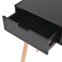 Carica l&#39;immagine nel visualizzatore di Gallery, Tavolo Consolle in Legno di Pino Massello 80x30x72 cm Nero