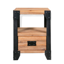 Load image into Gallery viewer, Comodino in Massello di Acacia e Acciaio 40x30x54 cm