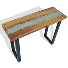 Laden Sie das Bild in den Galerie-Viewer, Tavolo Consolle in Teak 100x35x75 cm