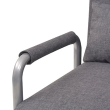 Charger l&#39;image dans la galerie, Poltrona Girevole Trasformabile in Letto Grigio Scuro in Tessuto