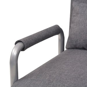 Poltrona Girevole Trasformabile in Letto Grigio Scuro in Tessuto
