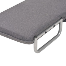 Charger l&#39;image dans la galerie, Poltrona Girevole Trasformabile in Letto Grigio Scuro in Tessuto