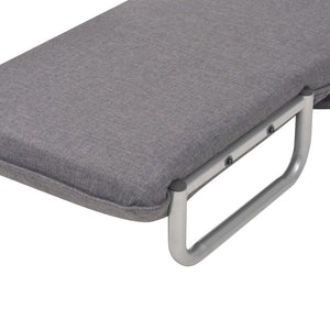 Poltrona Girevole Trasformabile in Letto Grigio Scuro in Tessuto