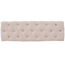 Load image into Gallery viewer, Panca Ottomana in Legno Massello e Lino 110x38x48 cm Bianco Crema