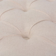 Load image into Gallery viewer, Panca Ottomana in Legno Massello e Lino 110x38x48 cm Bianco Crema