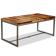 Carica l&#39;immagine nel visualizzatore di Gallery, Tavolo da Pranzo in Legno Massello di Acacia e Acciaio 180 cm