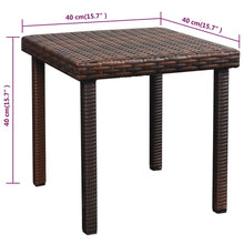 Charger l&#39;image dans la galerie, Set 2 Lettini con Tavolino in Polyrattan Marrone