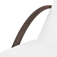 Charger l&#39;image dans la galerie, Set 2 Lettini con Tavolino in Polyrattan Marrone