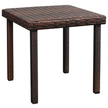 Charger l&#39;image dans la galerie, Set 2 Lettini con Tavolino in Polyrattan Marrone