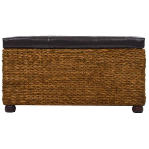 Set 2 Cassapanche Pouf in Giunco Marrone