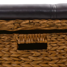 Indlæs billede til gallerivisning Panca Pouf in Giunco con 2 Ceste 71x40x42 cm Marrone