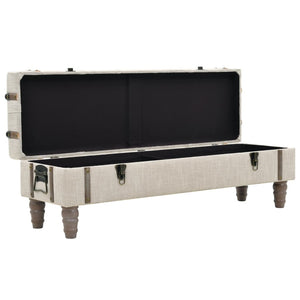 Panca Pouf con Vano contenitore in Legno Massello e Acciaio 111x34x37 cm