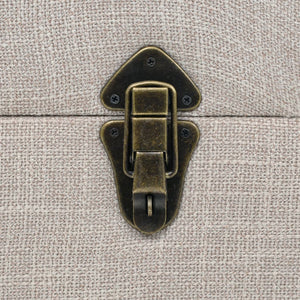 Panca Pouf con Vano contenitore in Legno Massello e Acciaio 111x34x37 cm