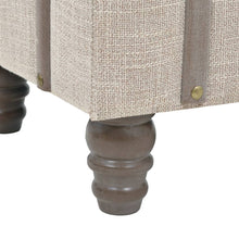Load image into Gallery viewer, Panca Pouf con Vano contenitore in Legno Massello e Acciaio 111x34x37 cm