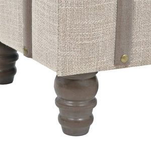 Panca Pouf con Vano contenitore in Legno Massello e Acciaio 111x34x37 cm