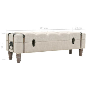 Panca Pouf con Vano contenitore in Legno Massello e Acciaio 111x34x37 cm