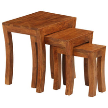 Indlæs billede til gallerivisning Tavolini Impilabili 3 pz Massello di Acacia 50x35x50 cm Marrone