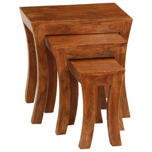 Indlæs billede til gallerivisning Tavolini Impilabili 3 pz Massello di Acacia 50x35x50 cm Marrone