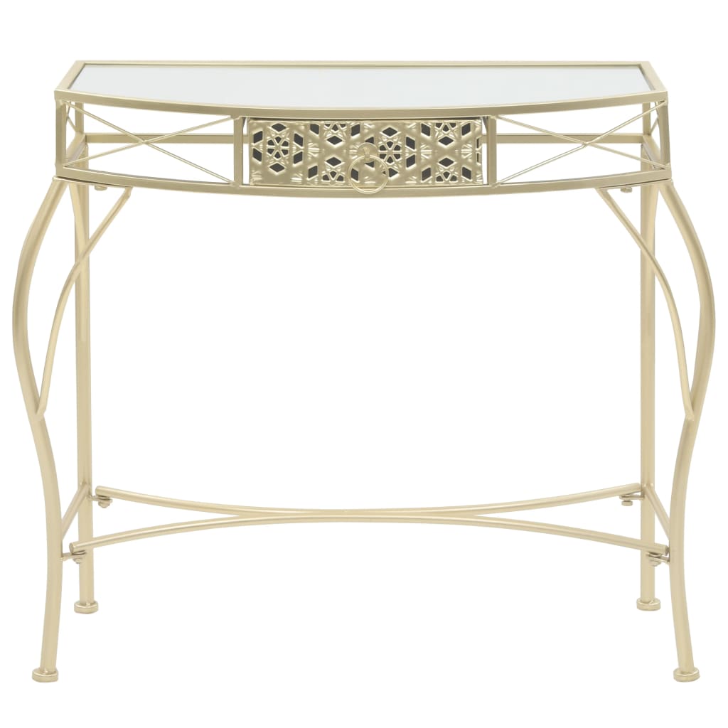 Mobiletto Consolle Stile Francese in Metallo 82x39x76 cm Oro